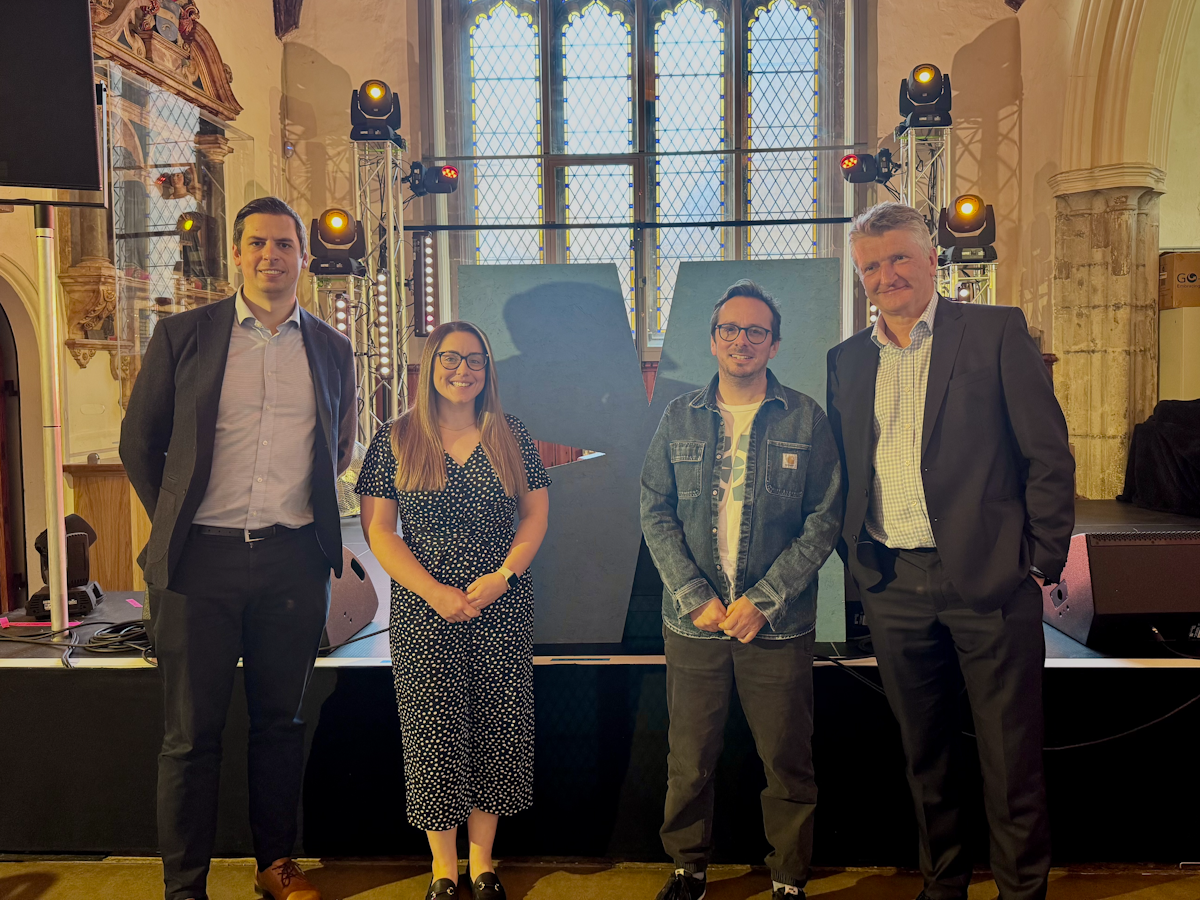 Ryan Cracknell, Bethan Williams, Joe Bailey and Guy Longhurst in St Stephen's Church in Ipswich